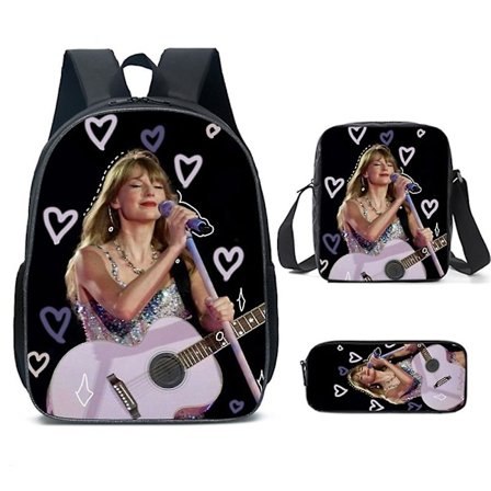 3 stk Singer Taylor Swift Ryggsekk Barn Skoleveske Lunsjveske Pennal Etui Gaver