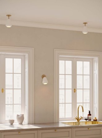 Anoli spot taklampe/vegglampe recessed - nordic gold/hvit