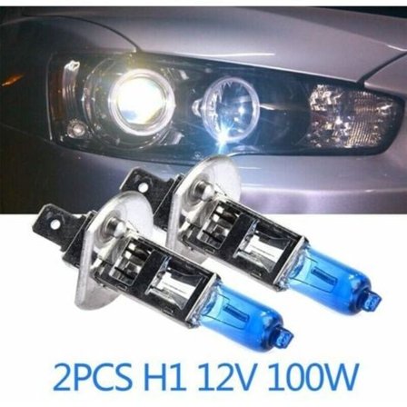 2 stk. H1 12V 100W Xenon Hvide 6000k Halogen Tågelygter til Bil