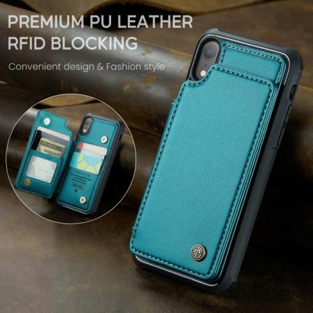 CaseMe Stöttåligt Skal Korthållare Stativ 4-Fack iPhone XR Grön