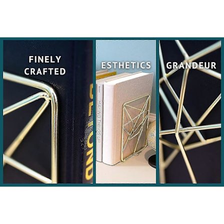 Kultaiset nestemäiset metallikirjatukit, koristeellinen pari, kolmiulotteiset koristeelliset kirjatukit kirjahyllyyn, kirjahyllyn kirjatukit, 