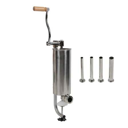 Pølsestopper 3L Rustfrit Stål Vertikal Manuel Kødfyldningsmaskine med 4 Fyldningsrør til Hjemmet