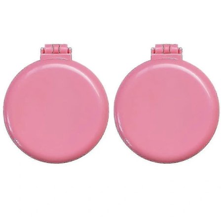 Sammenklappelig hårbørste med spejl, rund mini kompakt massagekam til håndtaske/lomme, rejsestørrelse til piger og kvinder