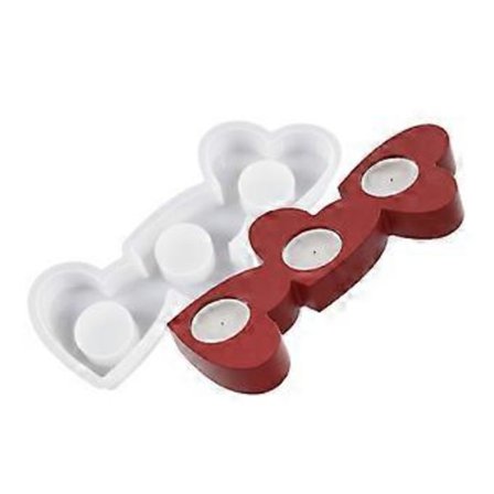 Kärlekshjärta Lysestake Form Håndlagde Betong Gipsformer Silikon Lysestaker Resin Former Dekorasjoner DIY Håndverk 3. parts selskap