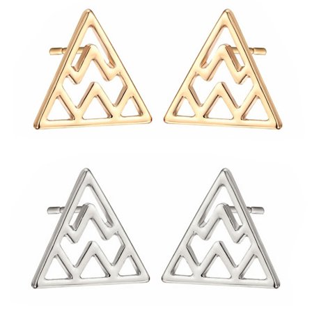 Örhängen - "Triangle ZigZag" Guld / Silver