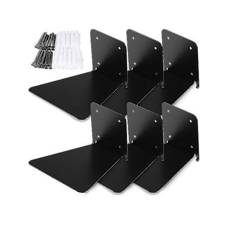 Osynlig Flytande Bokhylla Flytande Bokorganisatör Väggmonterad Perforerad Bokhylla Svart