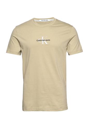 Monologo Tee T-shirts Short-sleeved Beige Calvin Klein Jeans