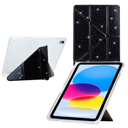 iPad 11 11:e generation / 10.9 10:e generation 2022/2025 Y-Fold Klar Akryl Glitter Smart Läder Fodral