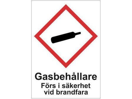 Skylt Gasbehållare A4 Aluminium - Lyreco - Skyddsutrustning - Säkerhetsmärkning och skyltar - Skyltar