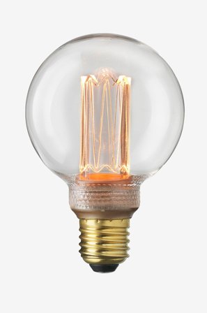 Globen Lighting - Lyskilde E27 Laser LED Filament Globe 80 mm Klar 3,5W - Transparent - Lyspærer & glødepærer - Fra Homeroom