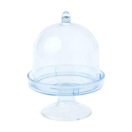 Mini Cake Stand Cupcake Box Bröllopsfavor Party Plast Godis Box Transparent Ba