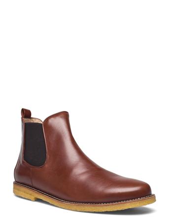 Booties - Flat - With Elastic Støvletter Chelsea Boot Brun ANGULUS