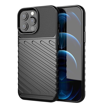 Thunder Case Flexibelt Tough Rugged Cover TPU-fodral för iPhone 13 Pro Max svart
