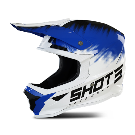 Casco Cross Bambino Shot Furious Versus Bianco-Blu S