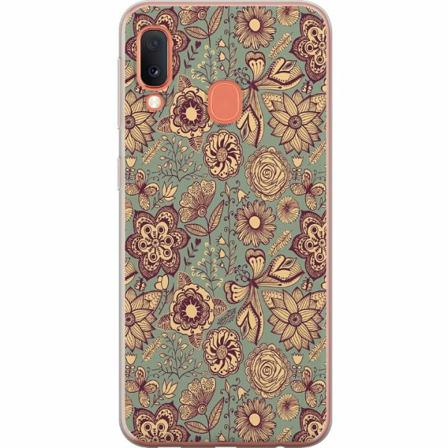 Samsung Galaxy A20e Genomskinligt Skal Vintage Flowers