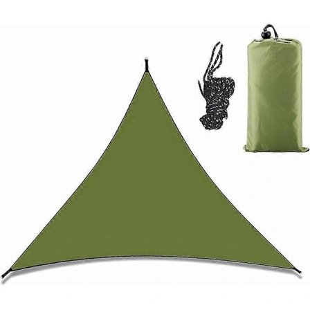 Trekantet Vandtæt Markise 3x3x3M Åndbar Solbeskyttelse Vindtæt UV-beskyttelse Markise til Have Terrasse Altan Udendørs (Grøn)