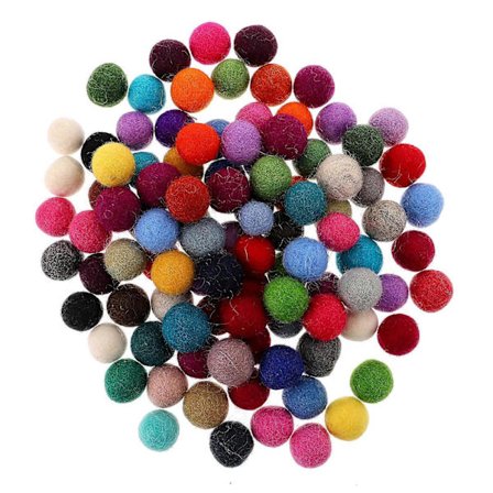 100 st Plysch Hantverk Barn Filt Pompom Bollar Ull Filt Material Gör-det-själv Girlang Tillbehör Garn Pompom Bollar Filt Bollar Hantverk