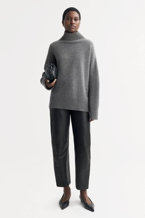 Soft Goat - Boyfriend Turtleneck - Women cashmere sweater - S - Grey