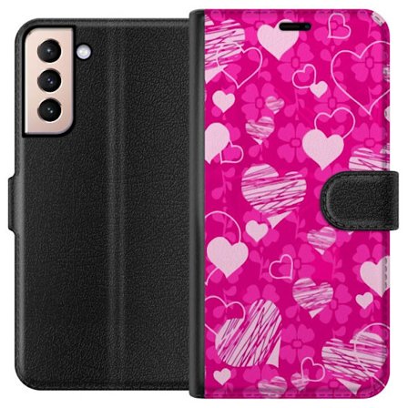 Kompatibelt Plånboksfodral till Samsung Samsung Galaxy S21 PopHjärtMönster