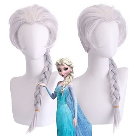 Blond Flettet Elsa Cosplay Paryk Syntetisk Hår Parykker Halloween Fest Dagligdags Kostume Paryk (Til Børn og Voksne)