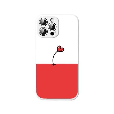iPhone 13, Pro og Max case blomst med hjerte, der vokser, rødt h Red one size