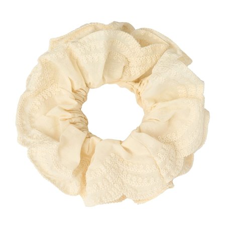 KICKS Beauty Scrunchie Broderie White, Hår, Hårpynt, Scrunchies