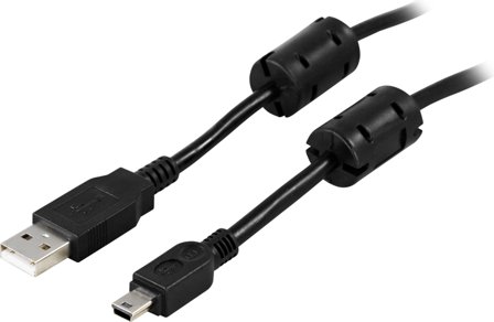 Deltaco USB-26FS - USB-kabel - USB til mini-USB type B - 2 m