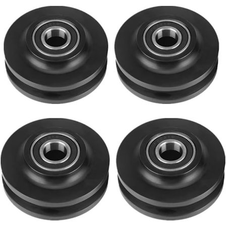 4 stk. rullende hjul til skydedøre, ladeskabsdøre, garderobeskabsbeslag, vinduesglidende remskive