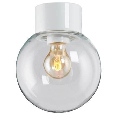 Ifö Electric Classic Glob 180 Takarmatur IP54, rak, E27, rak Vit, Belysning