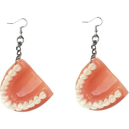 Hammasproteesikorvakorut Hauskat käsintehdyt korvakorut Hampaan muotoiset korvakorut Liioitellut korvakorut