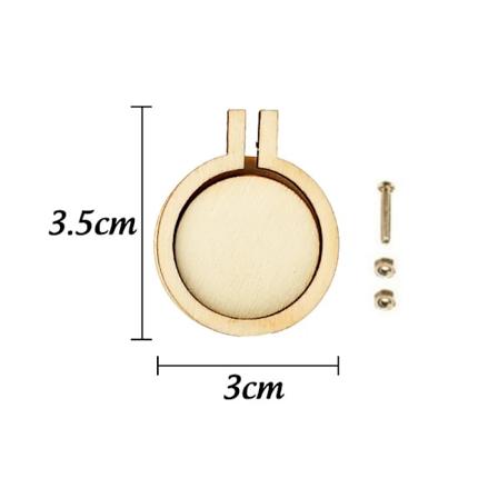 10Pcs Mini Broderier Hoop Trä Ring Blandade Runda Tätt Kors Stygn Ram Kit För Smycken Nyckelring Pysssyn Tillbehör 3.5x3cm 10PCS