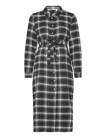 Mlally Lia L/S Wo Midi Shirt Dress 2F Black Mamalicious