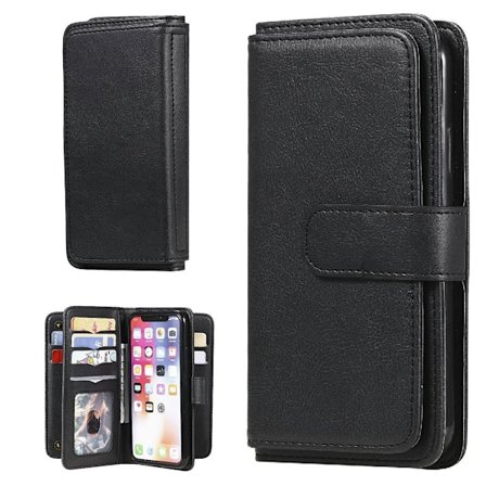 10-slot Lommebok Etui til iPhone XS - Svart