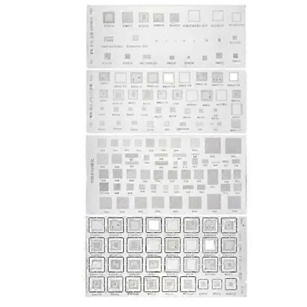 4 st Universal BGA-stencil för MTK MSM iPad CPU RAM PM Power IC Reball Pin Direkt Värmemall