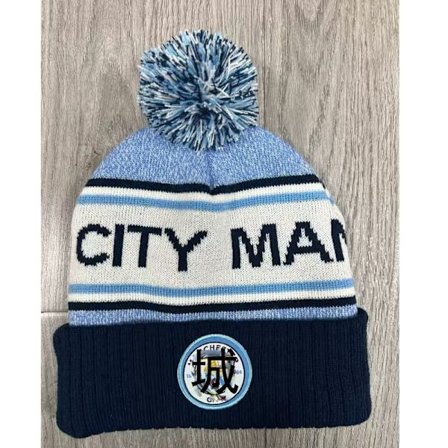 Xbi- Fodboldfans varmende broderet hue vinterhue Man City Blue