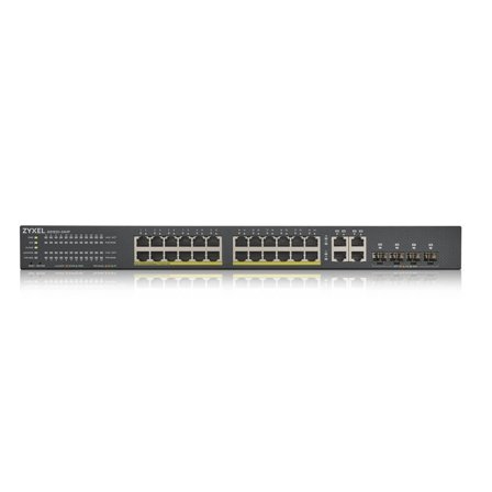 Zyxel GS1920-24HPv2 28 Port Smart Managed PoE Switch 24x Gigabit Copper PoE and 4x Gigabit dual pers