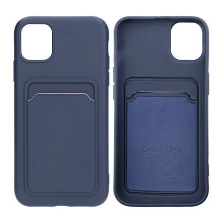 iPhone 11 Silikonskal med Korthållare - Blå