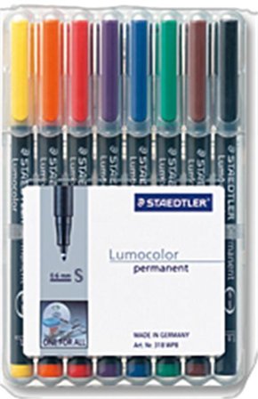 Staedtler Merkepenn Lumocolor Perm. 0.4mm assortert (8)