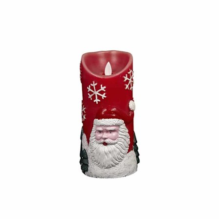 LED-lysestage med julemotiv - Ø9 x 18 cm - (Rød eller Hvid)