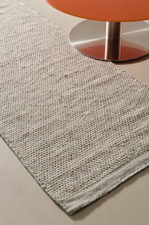 Jotex - Gangmatte i Ull 80x200 Cm Ull/Bomull/Polyester/Ull/Bomull/Polyester Grå/hvit ZIGGY - Kjøp Ulltepper hos Jotex