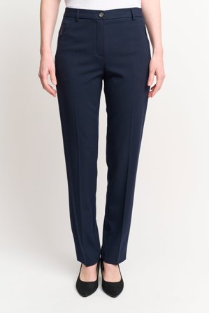 Brandtex - Sara Bukser Med Lynlåslommer - Navy - Slim Fit