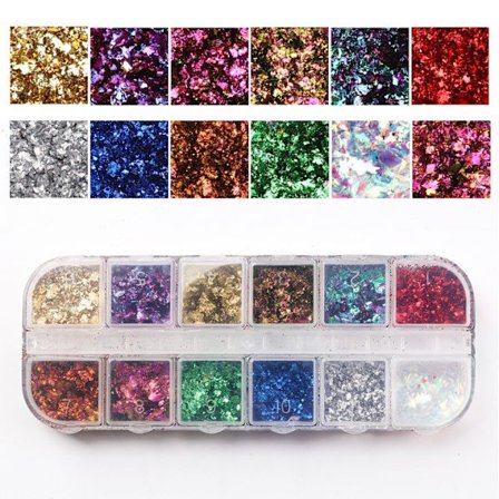 12 kameleonflak glitter i boks