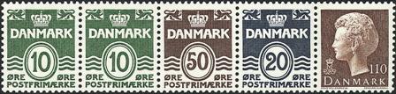 Danmark 1979 - Hæftesammentryk AFA 2 - Enkeltstribe - Postfrisk