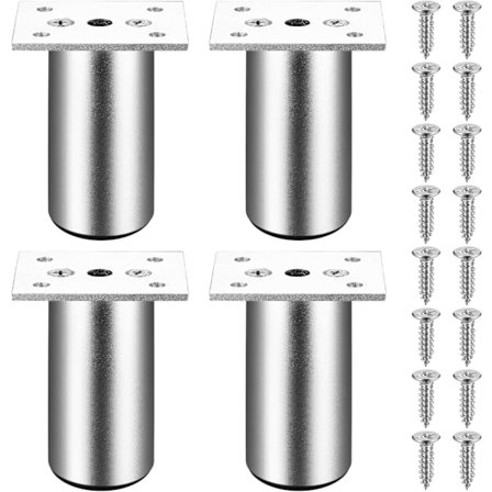 Justerbara metallmöbelben från Pieces, 80 mm möbelben, justerbara fötter för köksskåp bord skrivbord stol säng soffa, justerbar höjd 0-10 mm