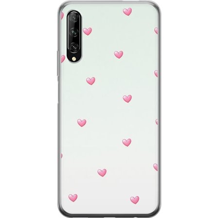 Yhteensopiva Puhelinkuori Huawei Huawei P smart Pro 2019 Minimalistinen kuvio vaaleanpunaisilla sydämillä vaalealla taustalla, suloinen ja yksinkert