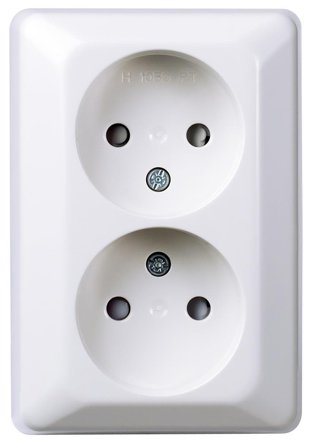 Elko EKO07683 Vägguttag renvit, ojordad Skruvklämma, Strömbrytare & vägguttag