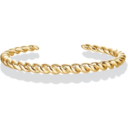 Forgylt vridd chunky armbånd | 14K forgylt | Li