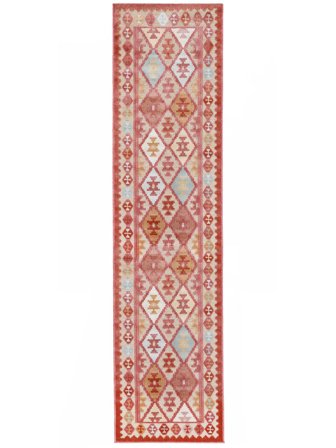 Waschbar Innen-/Outdoor-Teppich Geometrisch Saga Kilim Beige/Mehrfarbigläufer Klein Oeko-Tex