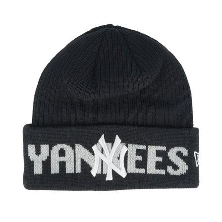 New Era - MLB Blå cuff Beanie - New York Yankees Wordmark Dark Navy Cuff @ Hatstore