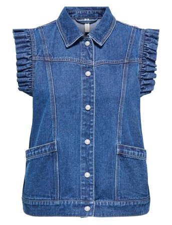 ONLY Onlkennedy Sl Dnm Frill Waistcoat Bj - Blue - S